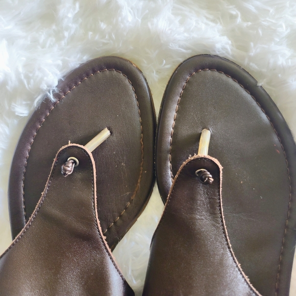 Vintage Talbot's Brown Leather Thong Sandals Size 9 N - Picture 7 of 9